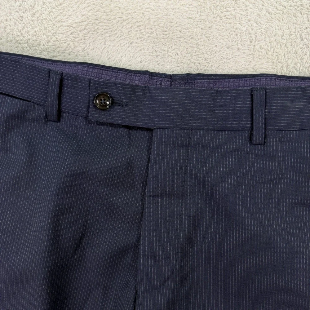 Ted Baker Mens 38R Endurance Jay CT Suit Navy Blue Pinstripe Wool Pants 34x31 - Picture 16 of 16
